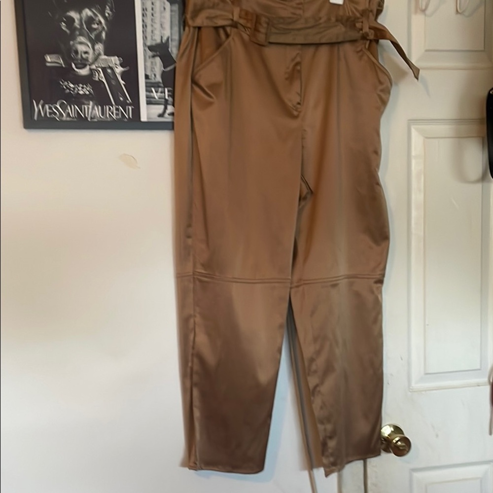 New York & Company Tan Ankle Cropped Pants